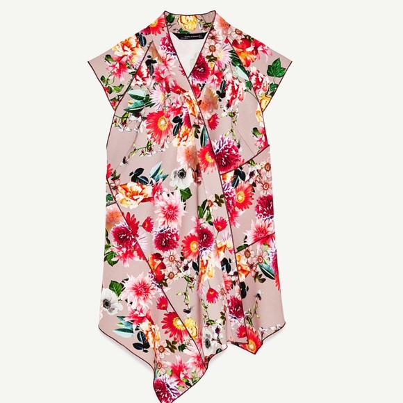 🌸 NWT Zara Printed Top L - Picture 3 of 12